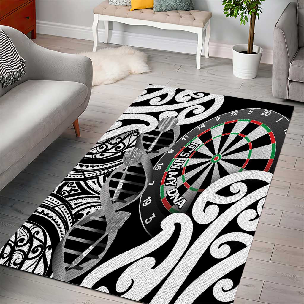 New Zealand Darts Area Rug Aotearoa Maori Its In My DNA Black - Aussie Hoodie