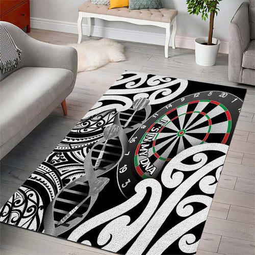 New Zealand Darts Area Rug Aotearoa Maori Its In My DNA Black - Aussie Hoodie