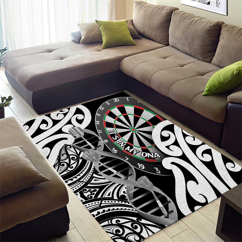 New Zealand Darts Area Rug Aotearoa Maori Its In My DNA Black - Aussie Hoodie