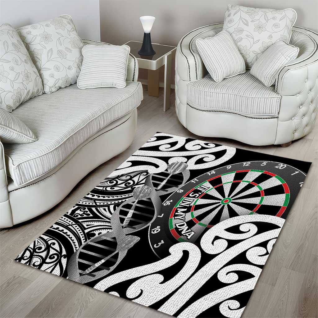 New Zealand Darts Area Rug Aotearoa Maori Its In My DNA Black - Aussie Hoodie