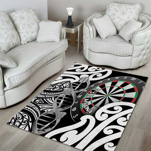 New Zealand Darts Area Rug Aotearoa Maori Its In My DNA Black - Aussie Hoodie