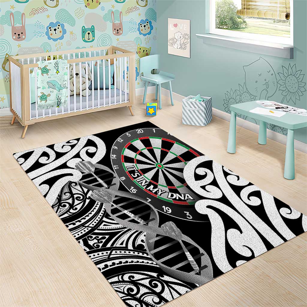 New Zealand Darts Area Rug Aotearoa Maori Its In My DNA Black - Aussie Hoodie