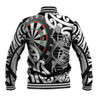 Personalised New Zealand Darts Baseball Jacket Aotearoa Maori Its In My DNA Black - Aussie Hoodie