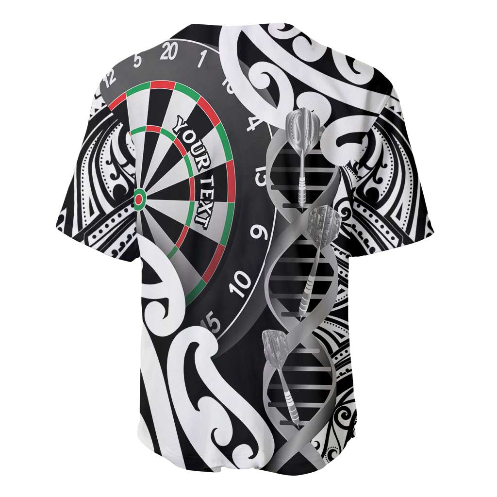 Personalised New Zealand Darts Baseball Jersey Aotearoa Maori Its In My DNA Black - Aussie Hoodie