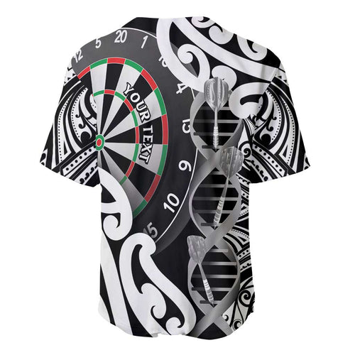Personalised New Zealand Darts Baseball Jersey Aotearoa Maori Its In My DNA Black - Aussie Hoodie