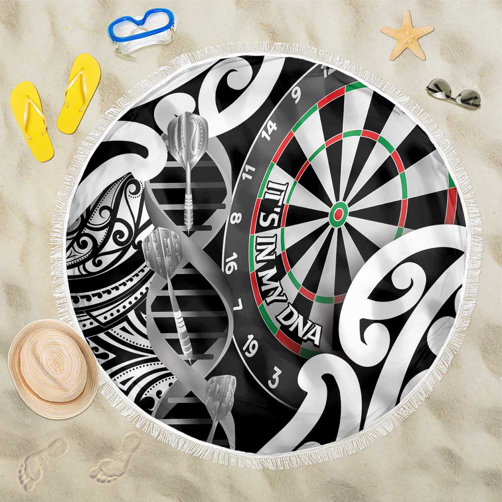 New Zealand Darts Beach Blanket Aotearoa Maori Its In My DNA Black - Aussie Hoodie