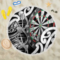 New Zealand Darts Beach Blanket Aotearoa Maori Its In My DNA Black - Aussie Hoodie
