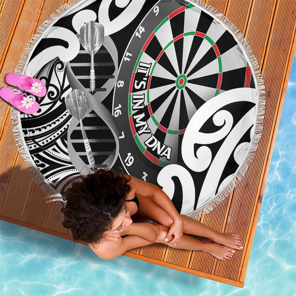 New Zealand Darts Beach Blanket Aotearoa Maori Its In My DNA Black - Aussie Hoodie