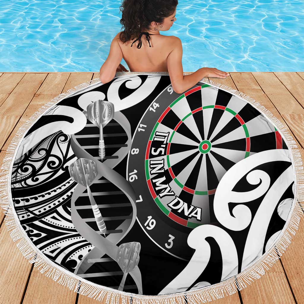 New Zealand Darts Beach Blanket Aotearoa Maori Its In My DNA Black - Aussie Hoodie
