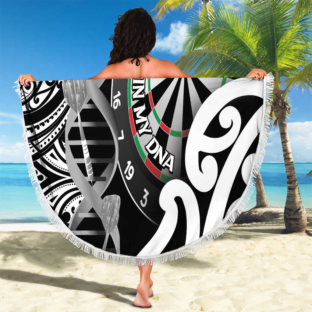 New Zealand Darts Beach Blanket Aotearoa Maori Its In My DNA Black - Aussie Hoodie