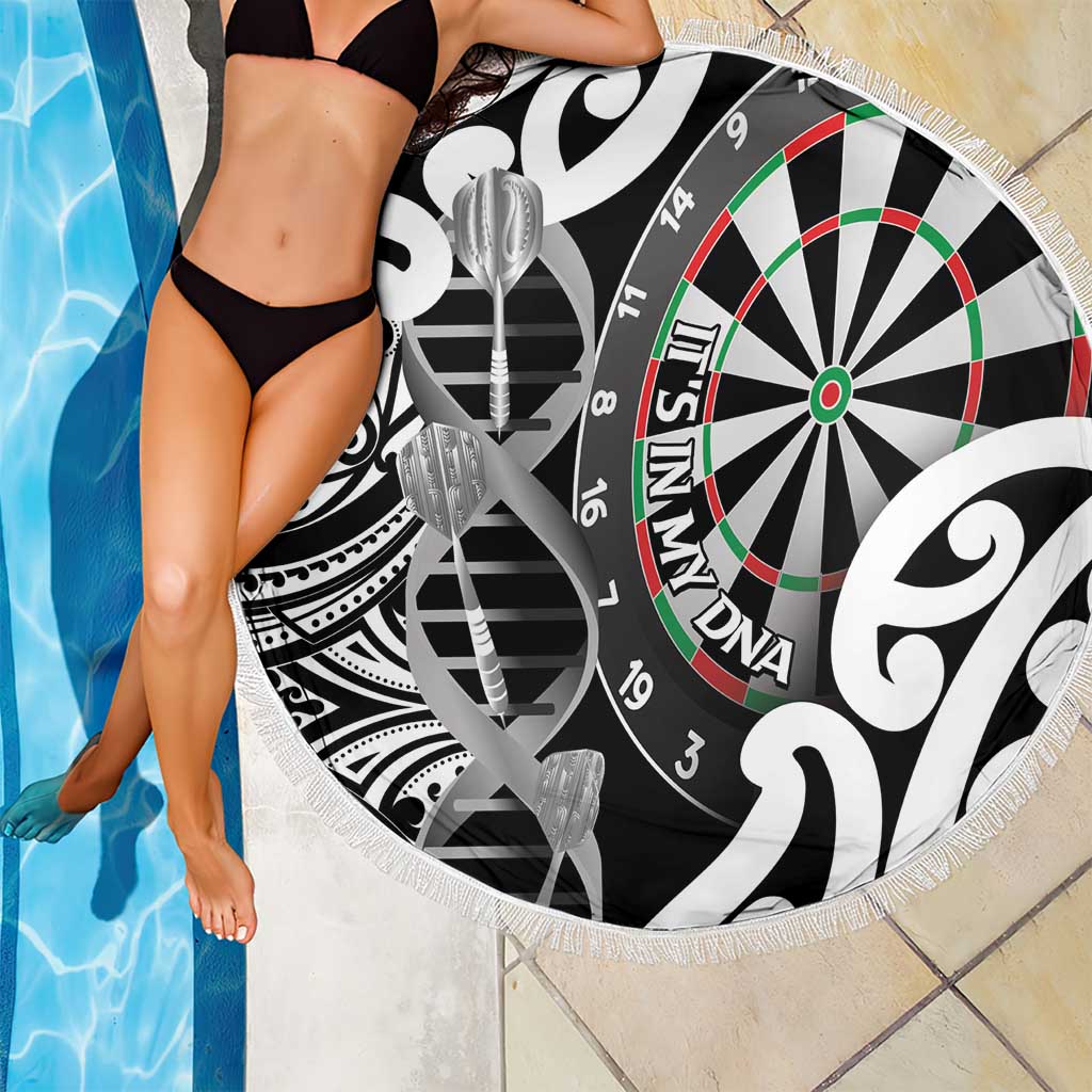 New Zealand Darts Beach Blanket Aotearoa Maori Its In My DNA Black - Aussie Hoodie