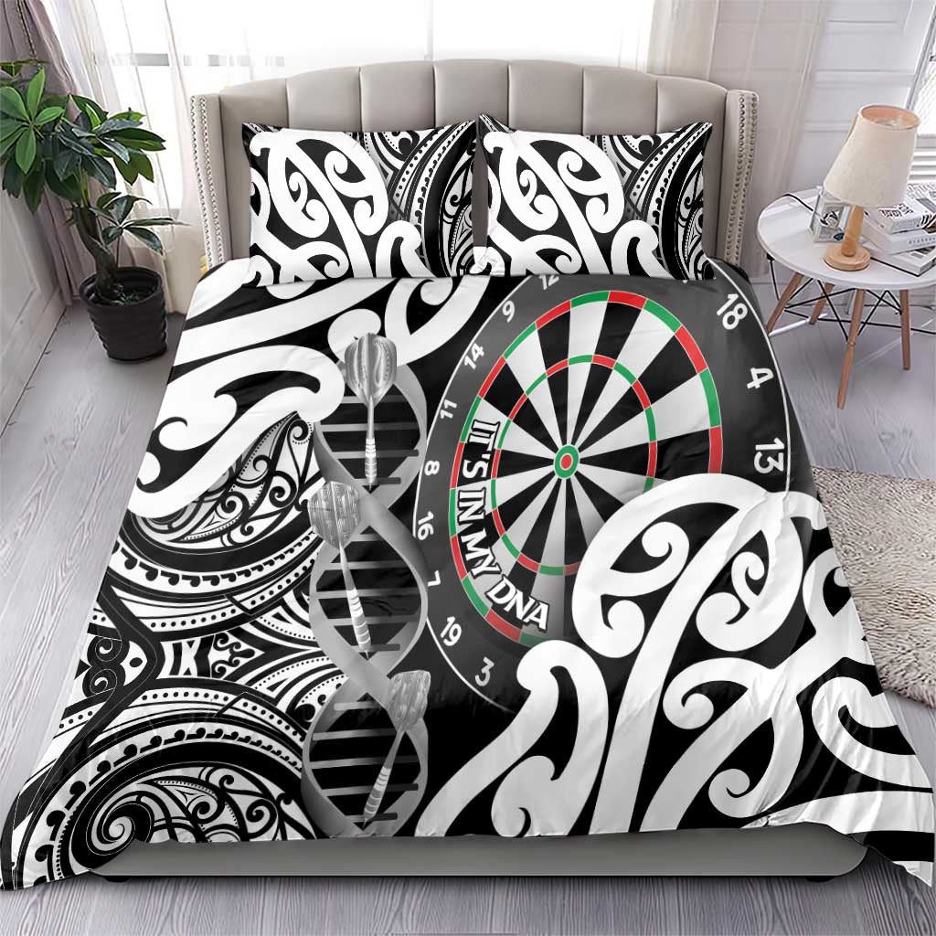 New Zealand Darts Bedding Set Aotearoa Maori Its In My DNA Black - Aussie Hoodie