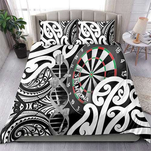 New Zealand Darts Bedding Set Aotearoa Maori Its In My DNA Black - Aussie Hoodie