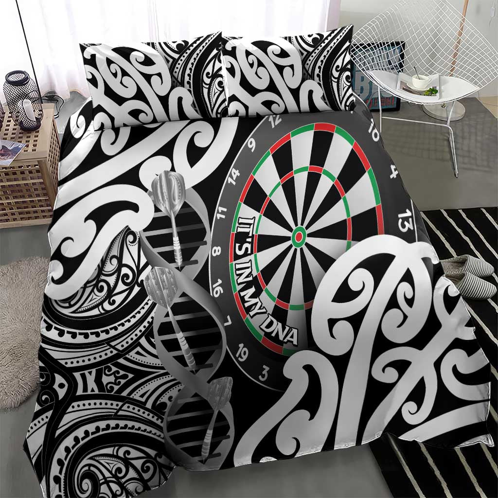 New Zealand Darts Bedding Set Aotearoa Maori Its In My DNA Black - Aussie Hoodie