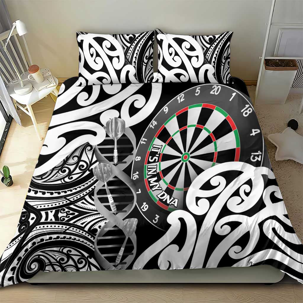 New Zealand Darts Bedding Set Aotearoa Maori Its In My DNA Black - Aussie Hoodie