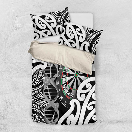 New Zealand Darts Bedding Set Aotearoa Maori Its In My DNA Black - Aussie Hoodie
