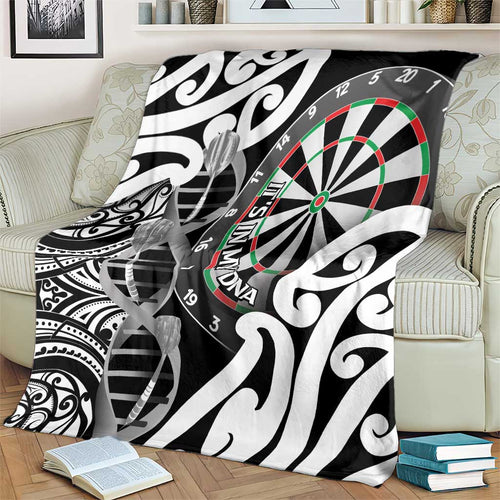 New Zealand Darts Blanket Aotearoa Maori Its In My DNA Black - Aussie Hoodie