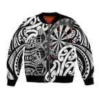 Personalised New Zealand Darts Bomber Jacket Aotearoa Maori Its In My DNA Black - Aussie Hoodie