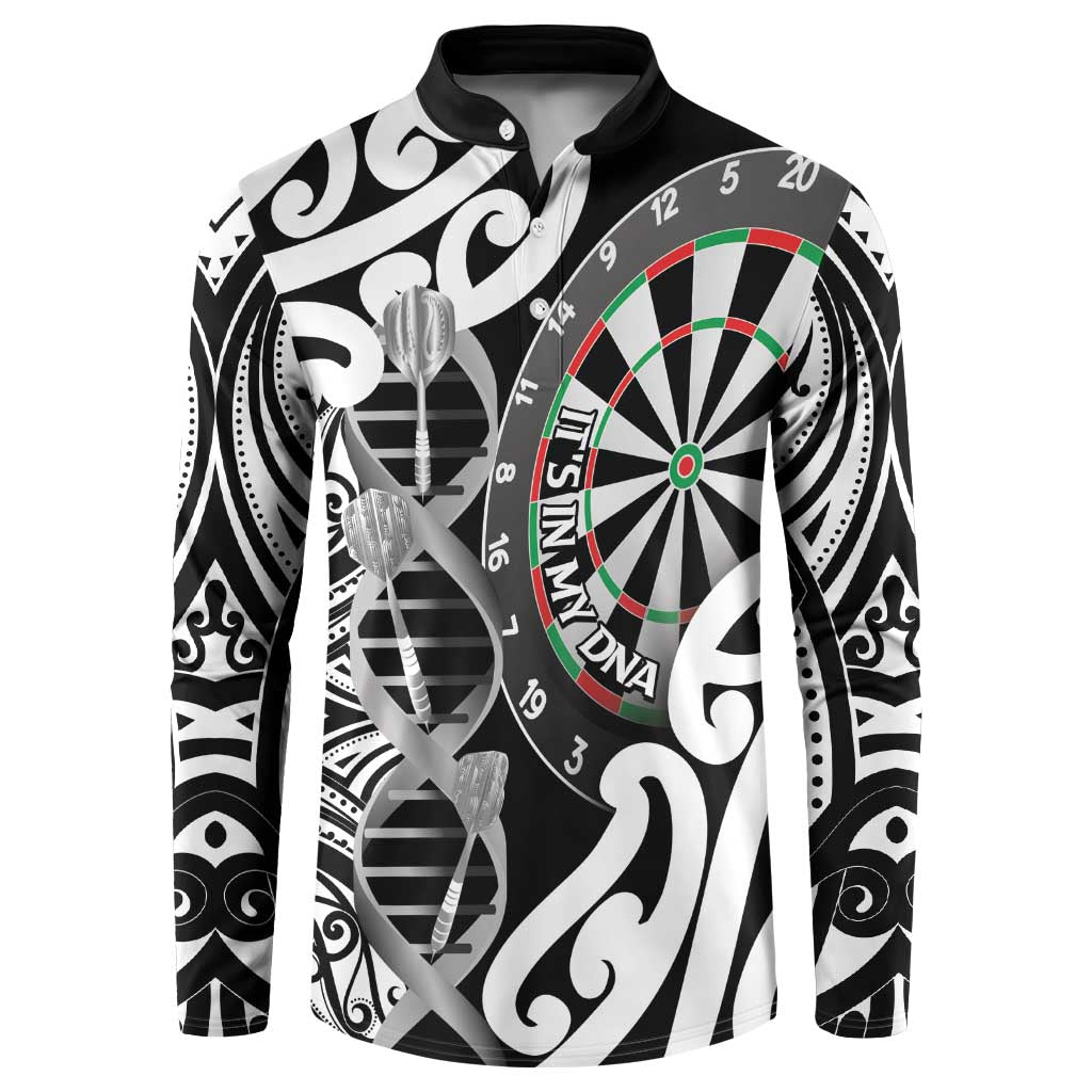 Personalised New Zealand Darts Button Sweatshirt Aotearoa Maori Its In My DNA Black - Aussie Hoodie