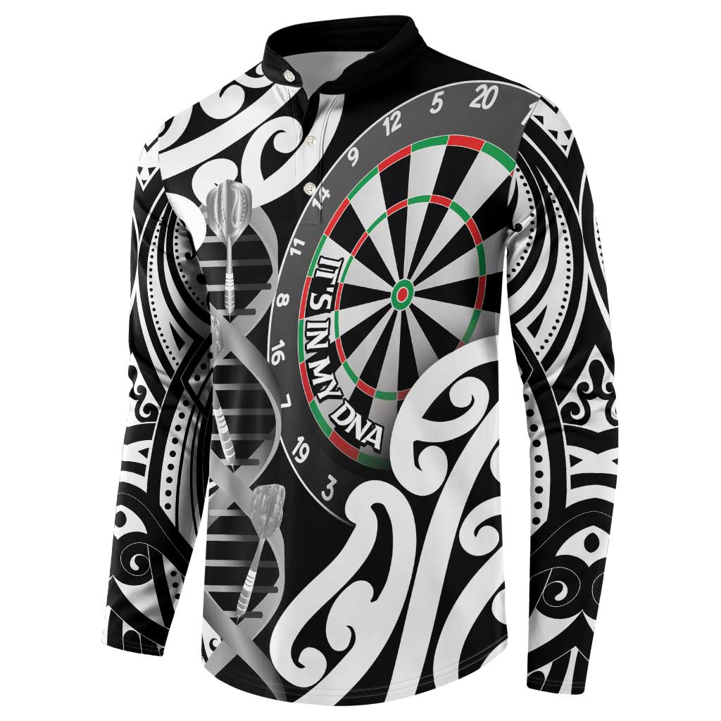 Personalised New Zealand Darts Button Sweatshirt Aotearoa Maori Its In My DNA Black - Aussie Hoodie