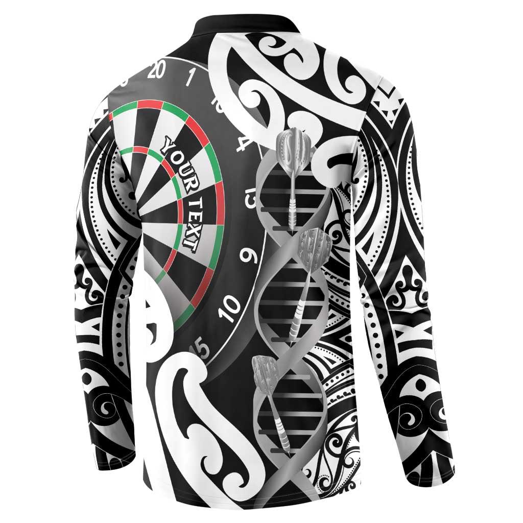 Personalised New Zealand Darts Button Sweatshirt Aotearoa Maori Its In My DNA Black - Aussie Hoodie