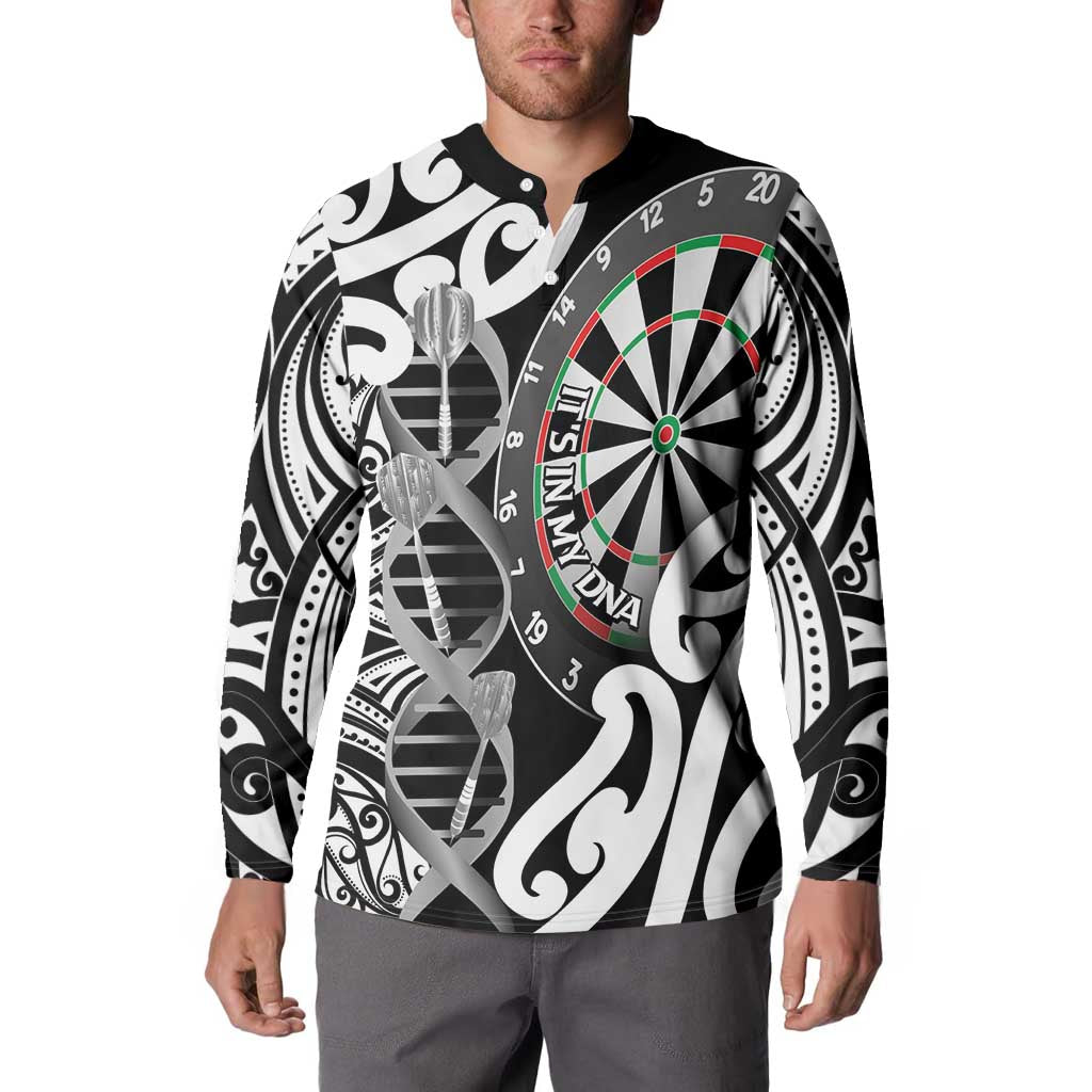 Personalised New Zealand Darts Button Sweatshirt Aotearoa Maori Its In My DNA Black - Aussie Hoodie