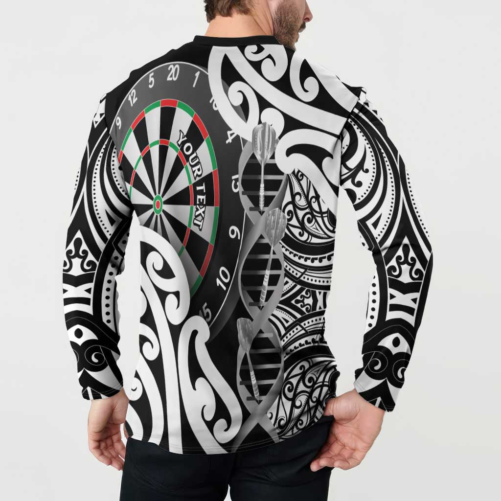 Personalised New Zealand Darts Button Sweatshirt Aotearoa Maori Its In My DNA Black - Aussie Hoodie