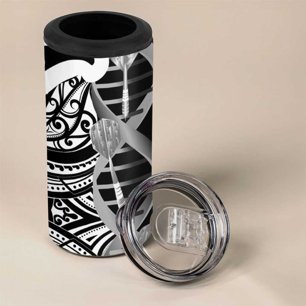 New Zealand Darts 4 in 1 Can Cooler Tumbler Aotearoa Maori Its In My DNA Black - Aussie Hoodie