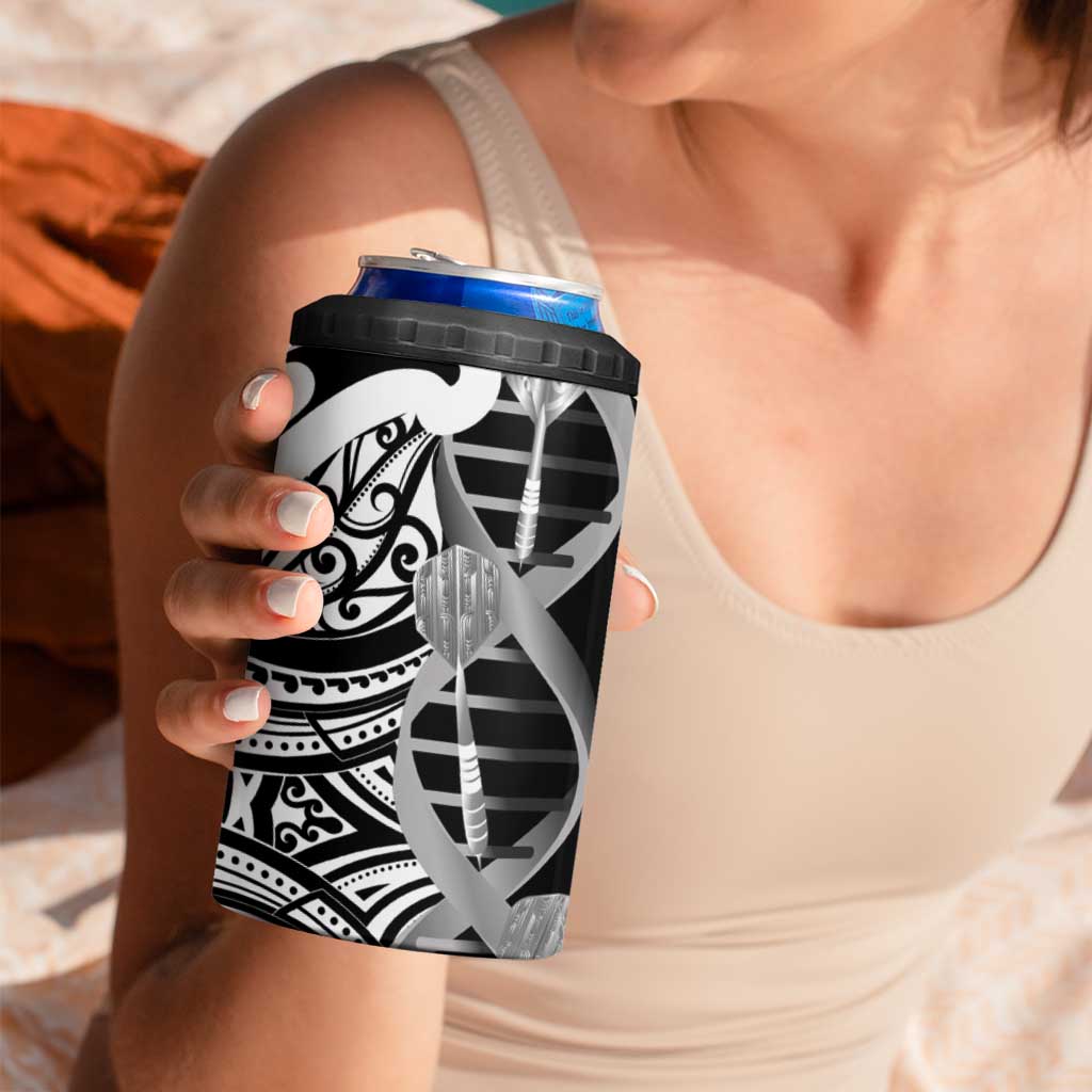 New Zealand Darts 4 in 1 Can Cooler Tumbler Aotearoa Maori Its In My DNA Black - Aussie Hoodie