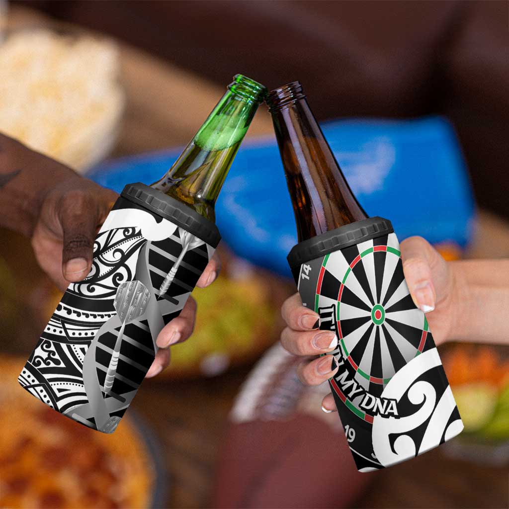 New Zealand Darts 4 in 1 Can Cooler Tumbler Aotearoa Maori Its In My DNA Black - Aussie Hoodie