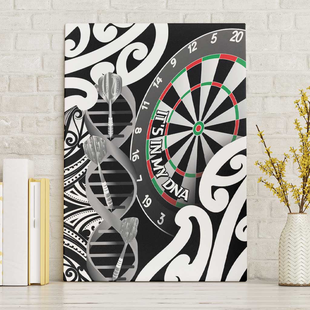 New Zealand Darts Canvas Wall Art Aotearoa Maori Its In My DNA Black - Aussie Hoodie