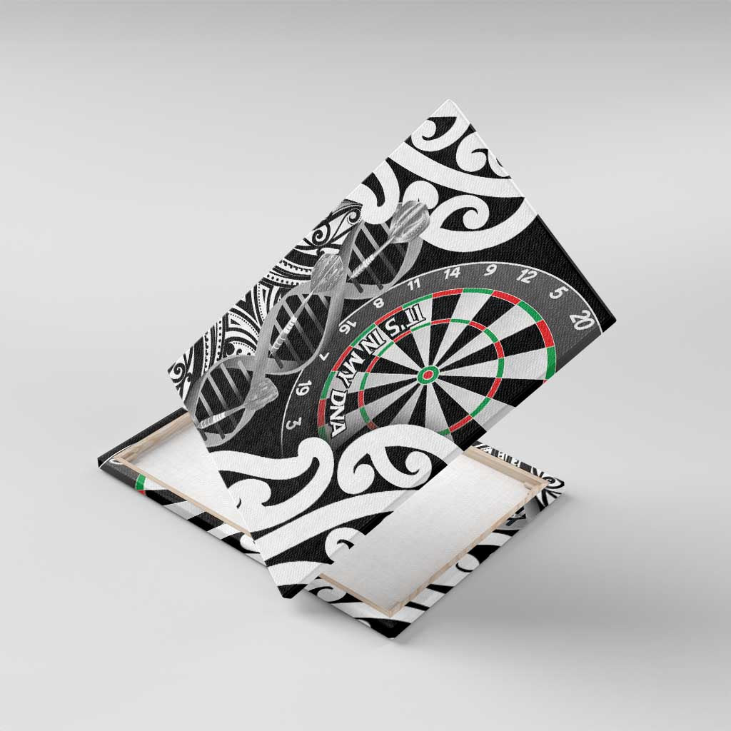 New Zealand Darts Canvas Wall Art Aotearoa Maori Its In My DNA Black - Aussie Hoodie