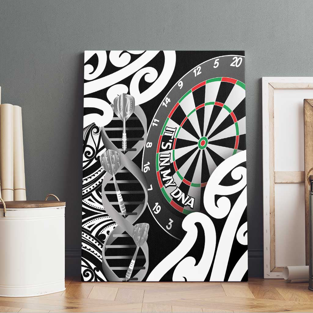 New Zealand Darts Canvas Wall Art Aotearoa Maori Its In My DNA Black - Aussie Hoodie