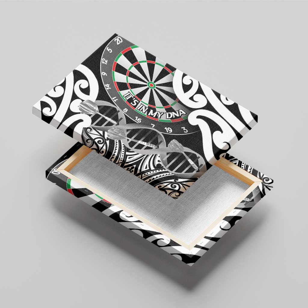 New Zealand Darts Canvas Wall Art Aotearoa Maori Its In My DNA Black - Aussie Hoodie