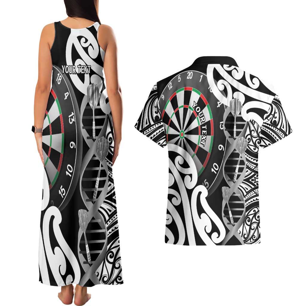 Personalised New Zealand Darts Couples Matching Tank Maxi Dress and Hawaiian Shirt Aotearoa Maori Its In My DNA Black - Aussie Hoodie