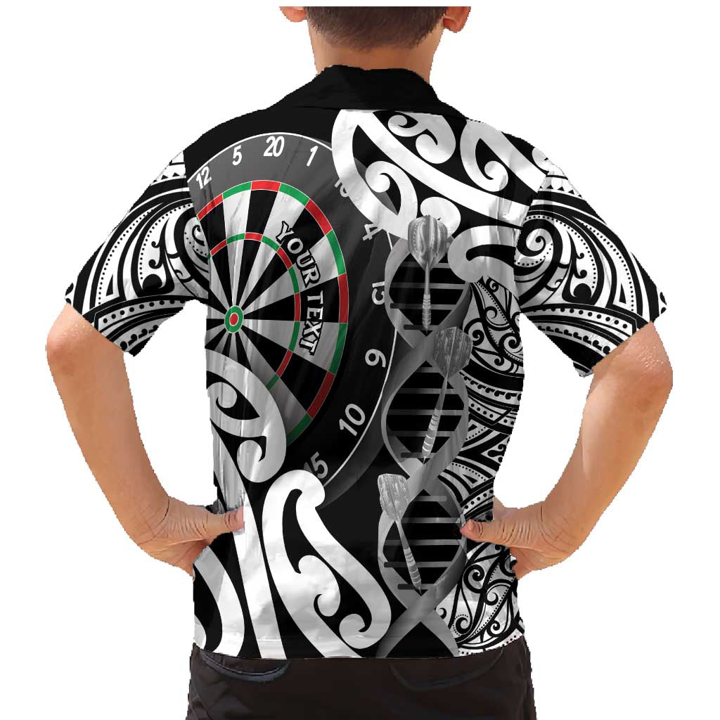 Personalised New Zealand Darts Family Matching Mermaid Dress and Hawaiian Shirt Aotearoa Maori Its In My DNA Black - Aussie Hoodie
