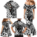 Personalised New Zealand Darts Family Matching Mermaid Dress and Hawaiian Shirt Aotearoa Maori Its In My DNA Black - Aussie Hoodie