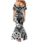 Personalised New Zealand Darts Family Matching Mermaid Dress and Hawaiian Shirt Aotearoa Maori Its In My DNA Black - Aussie Hoodie
