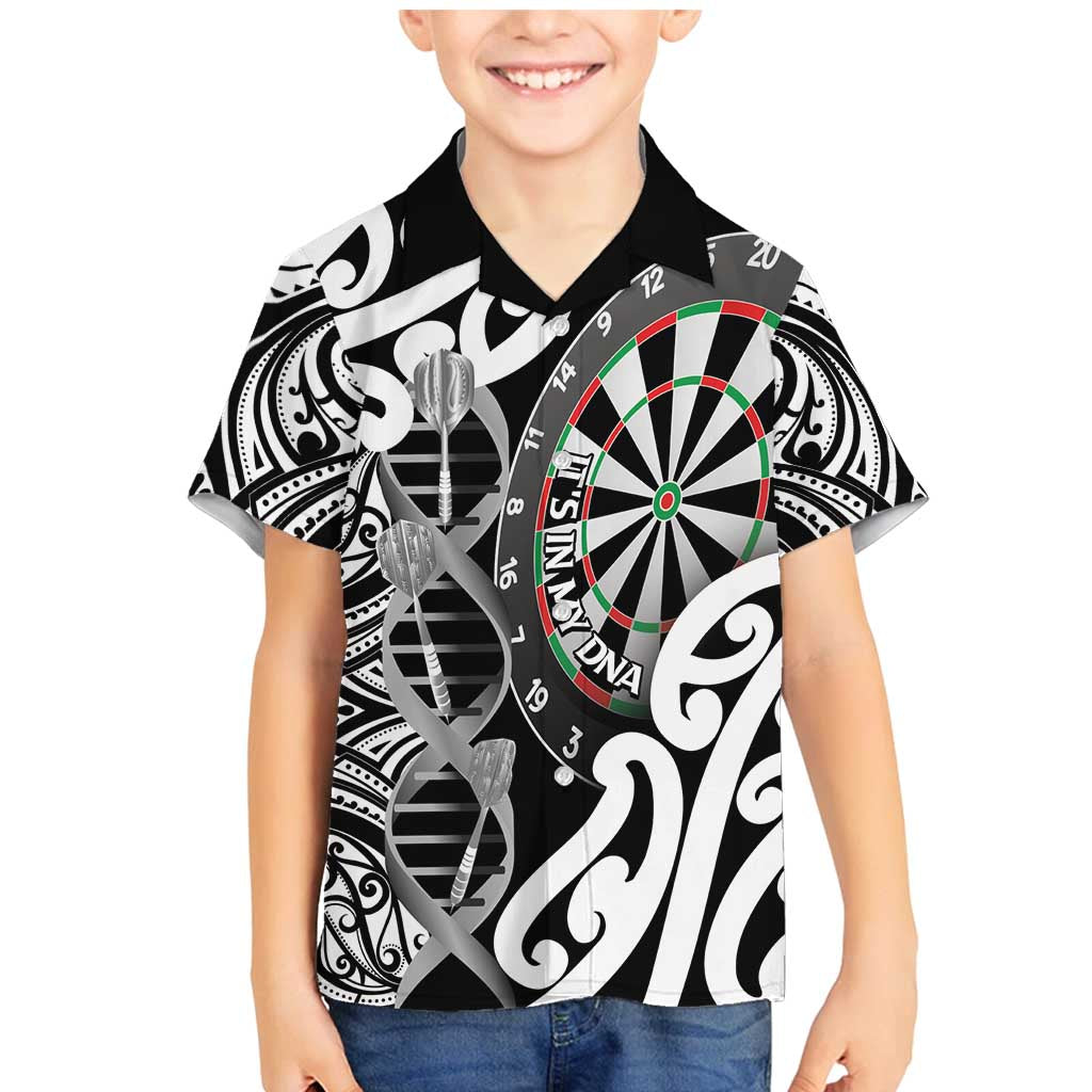 Personalised New Zealand Darts Family Matching Mermaid Dress and Hawaiian Shirt Aotearoa Maori Its In My DNA Black - Aussie Hoodie