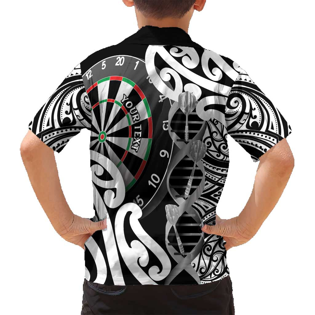 Personalised New Zealand Darts Family Matching Off Shoulder Maxi Dress and Hawaiian Shirt Aotearoa Maori Its In My DNA Black - Aussie Hoodie