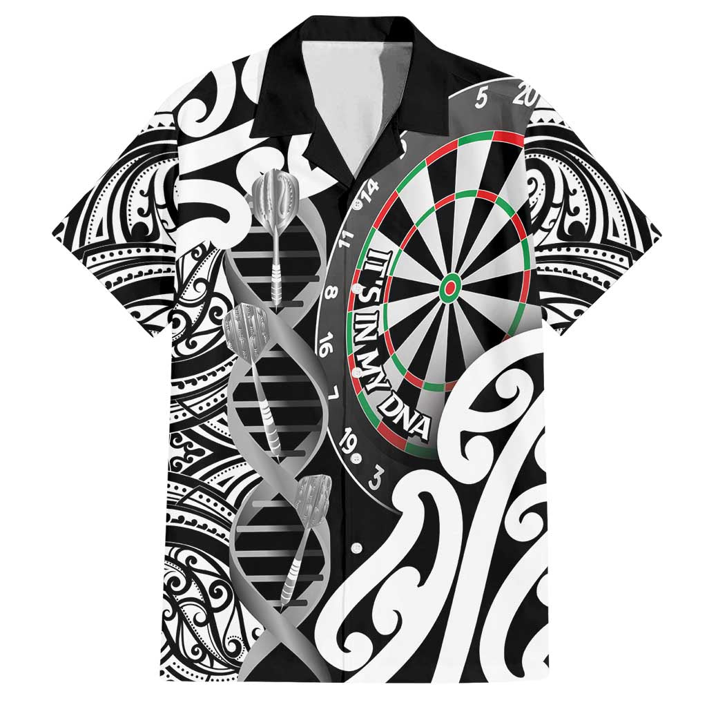 Personalised New Zealand Darts Family Matching Off Shoulder Maxi Dress and Hawaiian Shirt Aotearoa Maori Its In My DNA Black - Aussie Hoodie
