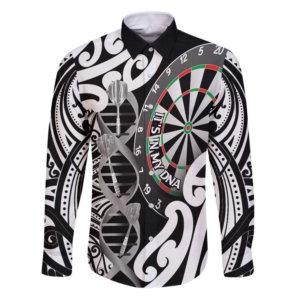 Personalised New Zealand Darts Family Matching Off Shoulder Maxi Dress and Hawaiian Shirt Aotearoa Maori Its In My DNA Black - Aussie Hoodie