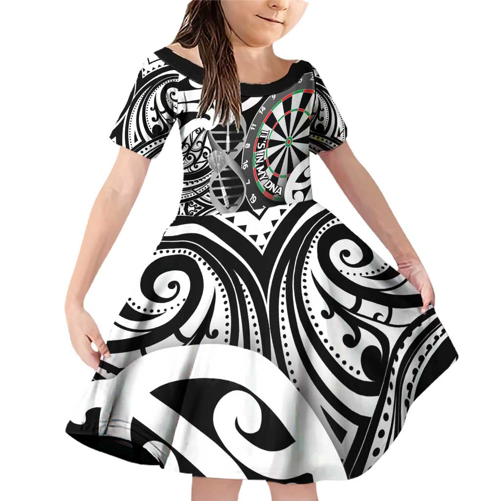 Personalised New Zealand Darts Family Matching Off Shoulder Short Dress and Hawaiian Shirt Aotearoa Maori Its In My DNA Black - Aussie Hoodie
