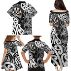 Personalised New Zealand Darts Family Matching Puletasi and Hawaiian Shirt Aotearoa Maori Its In My DNA Black - Aussie Hoodie