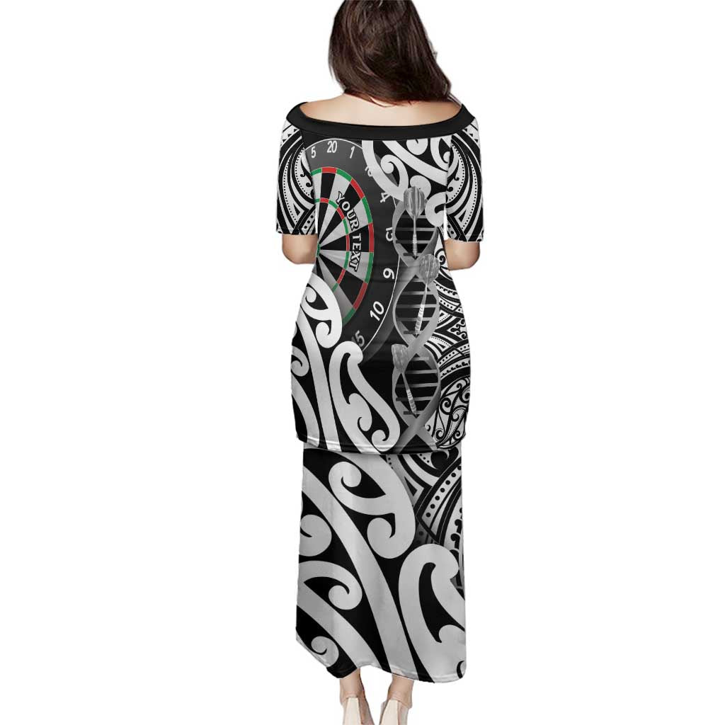 Personalised New Zealand Darts Family Matching Puletasi and Hawaiian Shirt Aotearoa Maori Its In My DNA Black - Aussie Hoodie