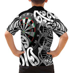 Personalised New Zealand Darts Family Matching Short Sleeve Bodycon Dress and Hawaiian Shirt Aotearoa Maori Its In My DNA Black - Aussie Hoodie