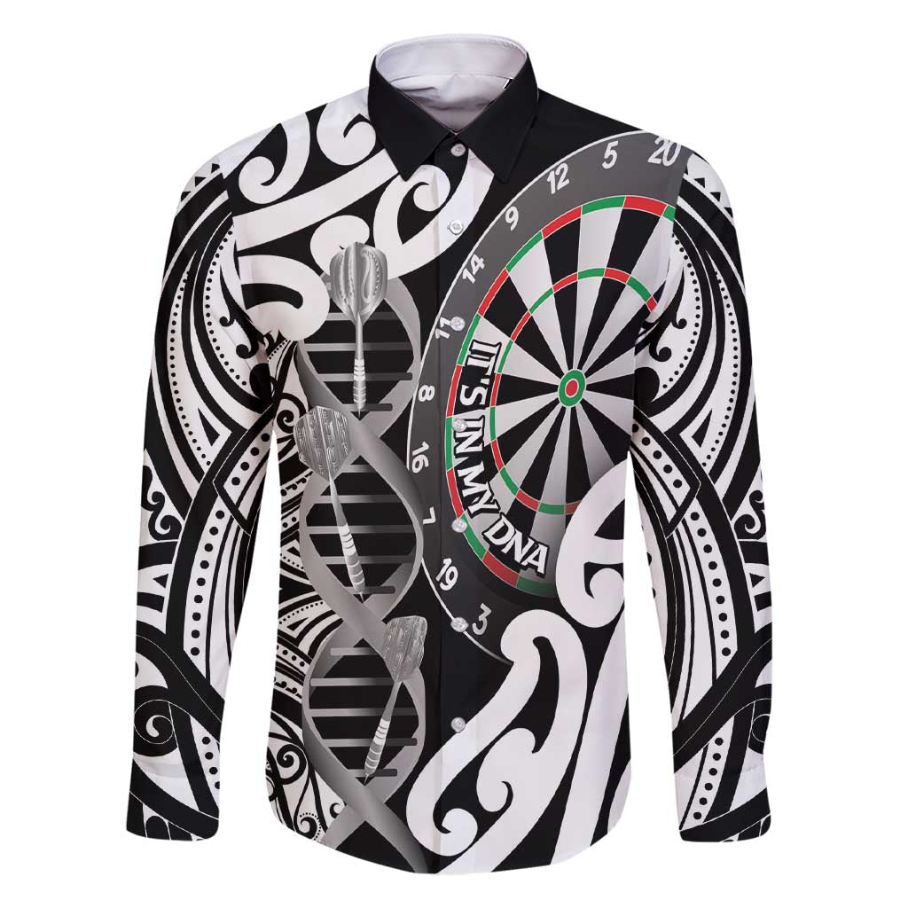Personalised New Zealand Darts Family Matching Short Sleeve Bodycon Dress and Hawaiian Shirt Aotearoa Maori Its In My DNA Black - Aussie Hoodie
