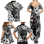 Personalised New Zealand Darts Family Matching Summer Maxi Dress and Hawaiian Shirt Aotearoa Maori Its In My DNA Black - Aussie Hoodie