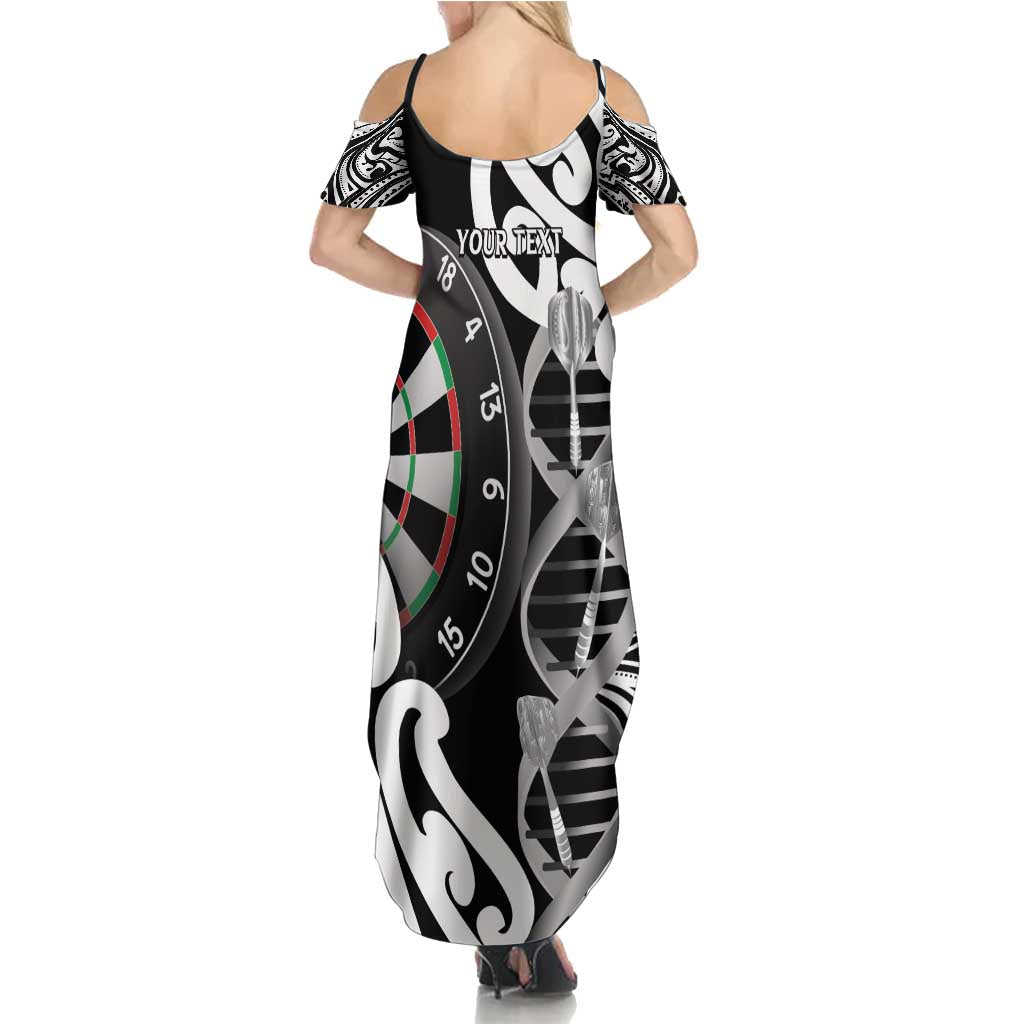 Personalised New Zealand Darts Family Matching Summer Maxi Dress and Hawaiian Shirt Aotearoa Maori Its In My DNA Black - Aussie Hoodie