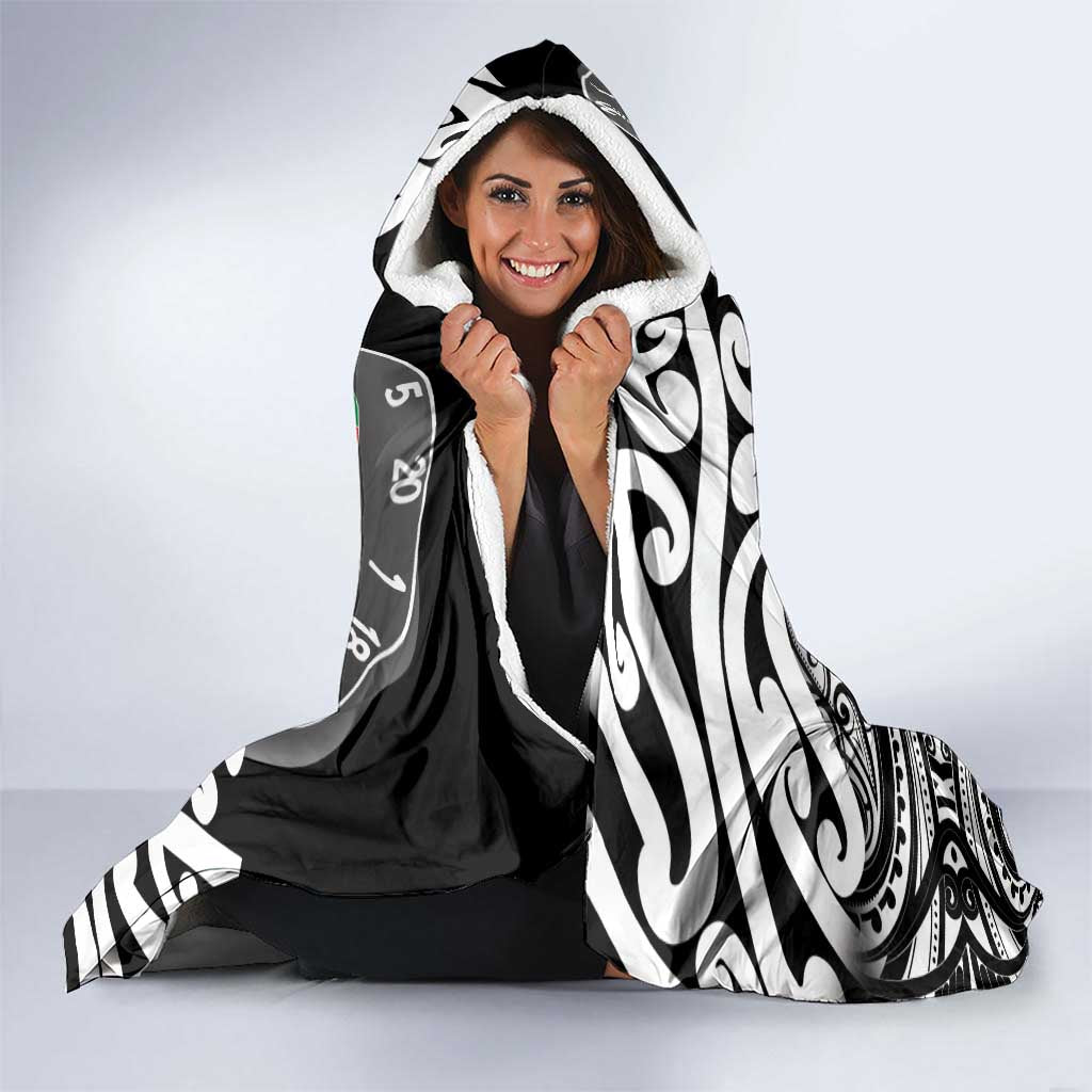 New Zealand Darts Hooded Blanket Aotearoa Maori Its In My DNA Black - Aussie Hoodie